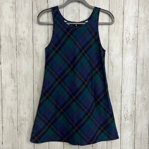 Vintage Ruling Class Plaid Sleeveless School Uniform Knee Length Holiday Dress
